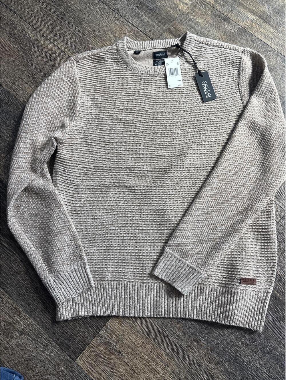 New Buffalo David Bitton Men's Knit Sweater Beige Size Medium